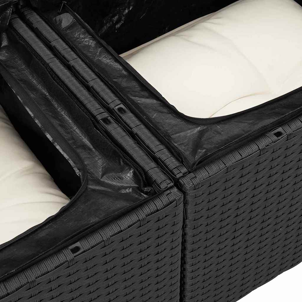 Σετ Καναπέ Κήπου 6 τμχ. Μαύρο Πολυ Ρατάν