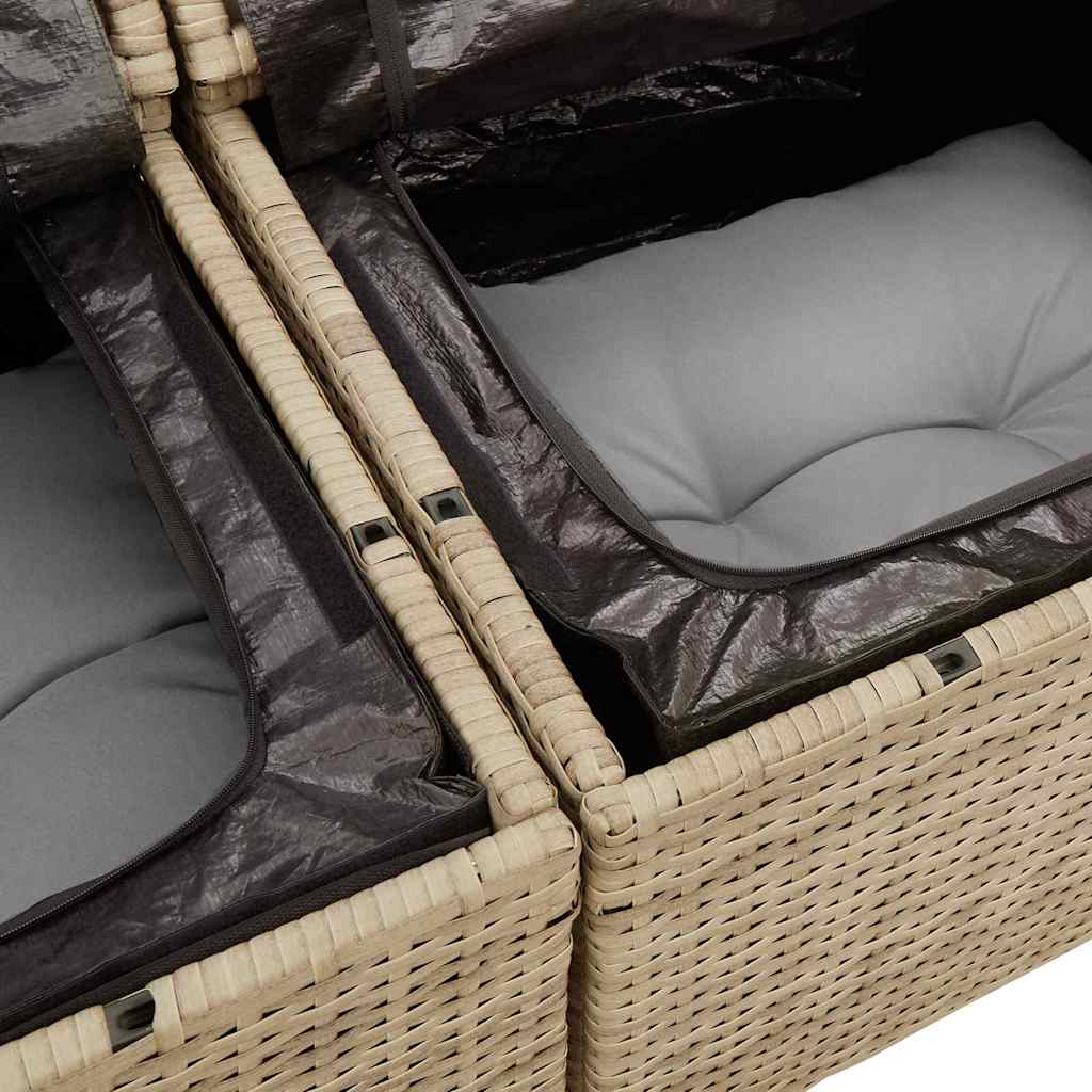 Σετ Καναπέ Κήπου 6 τμχ. Μπεζ Πολυ Ρατάν