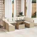 Σετ Καναπέ Κήπου 10 τμχ. Μπεζ και Κρέμα