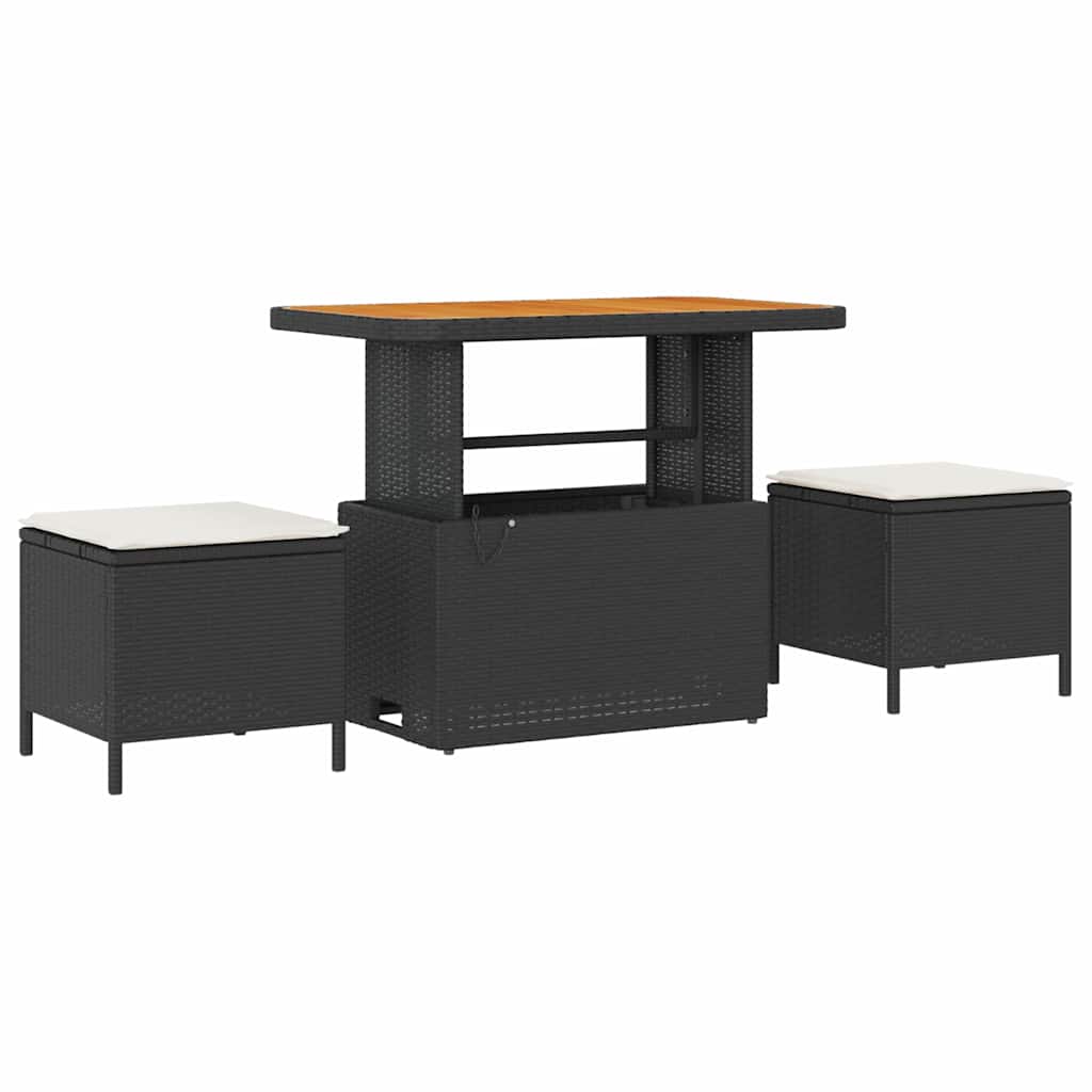 Σετ Καναπέ Κήπου 13 τμχ. Μαύρο και Κρέμα συνθετικό ρατάν