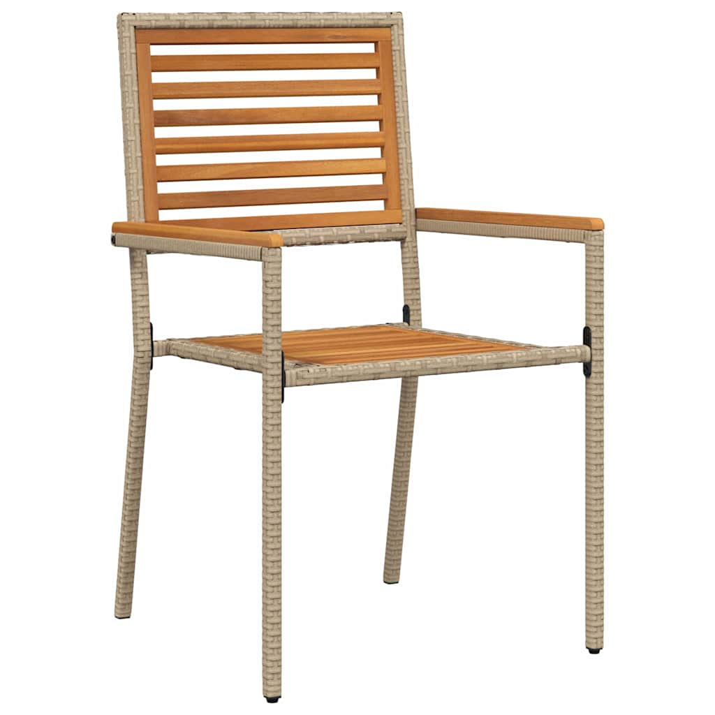Σέτ φαγητού για κήπο 5 τμχ. Μπεζ και καφέ συνθετικό ρατάν