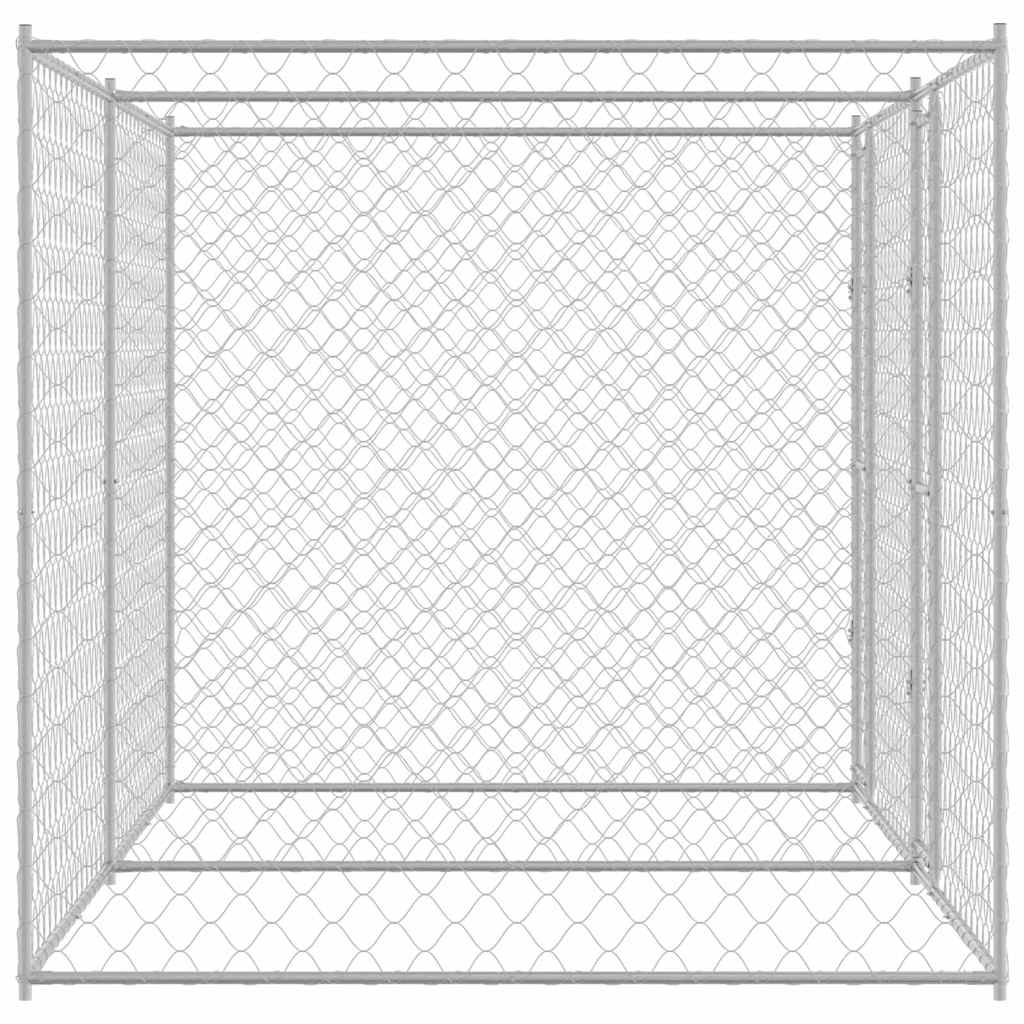 Κλουβί σκύλου Ασημί 400 x 200 x 200 εκ. Επικαλυμμένος Χάλυβας