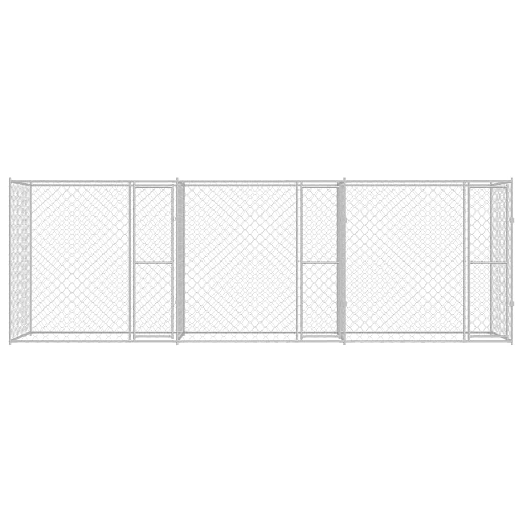 Κλουβί σκύλου Ασημί 600 x 200 x 200 εκ. Επικαλυμμένος Χάλυβας