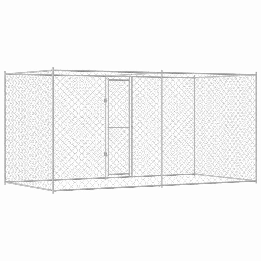 Κλουβί σκύλου Ασημί 400 x 200 x 200 εκ. Επικαλυμμένος Χάλυβας