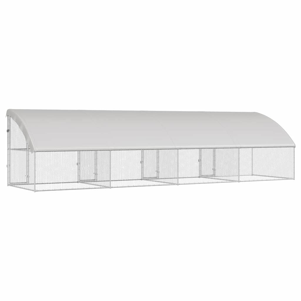 Κοτέτσι με 4 πόρτες 4 τεμ. Ασημί 800x200x200cm