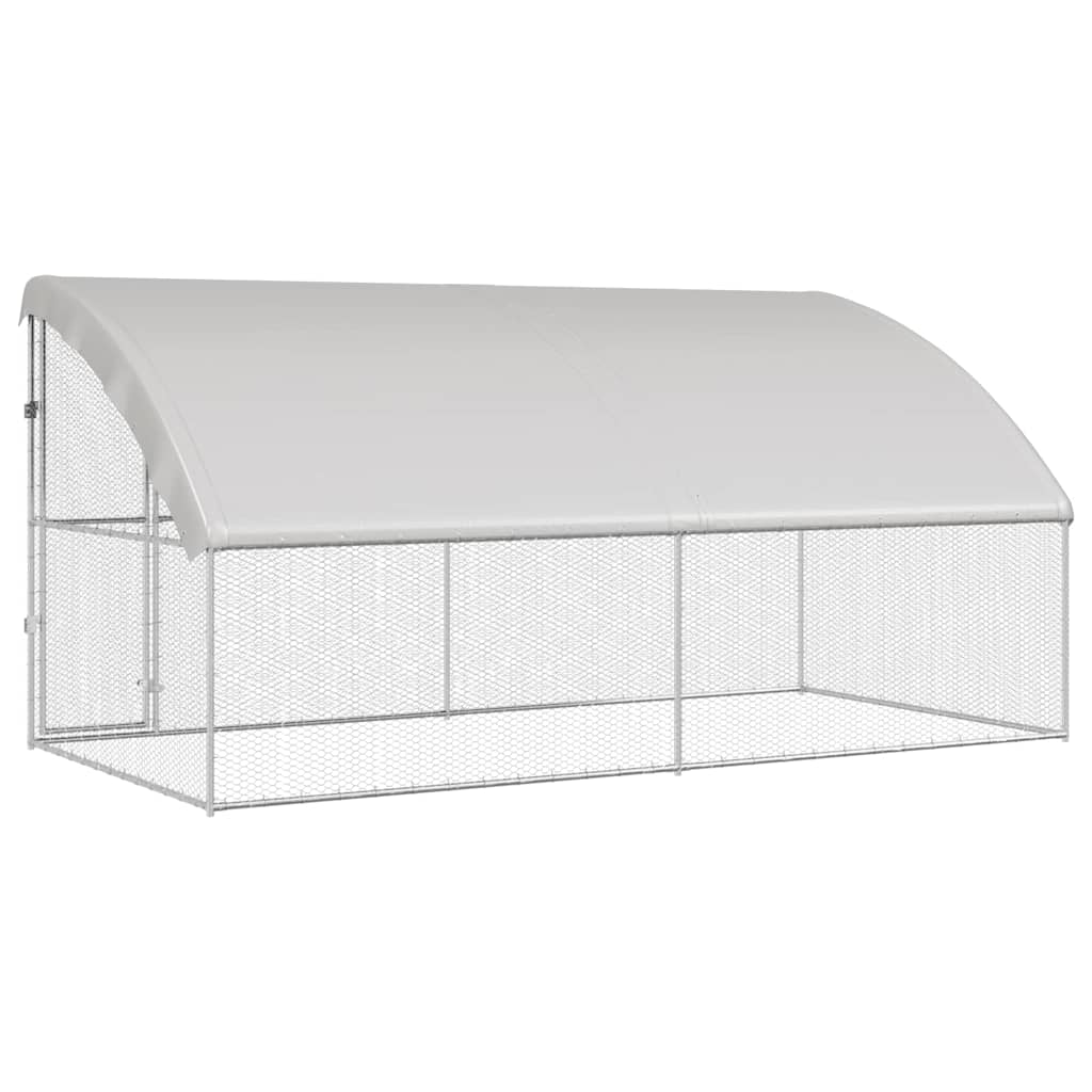 Κοτέτσι με 1 πόρτα 2 τεμ. Ασημί 400x200x200cm