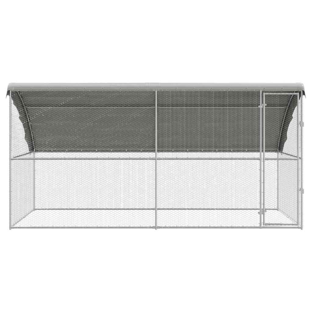 Κοτέτσι με 1 πόρτα 2 τεμ. Ασημί 400x200x200cm