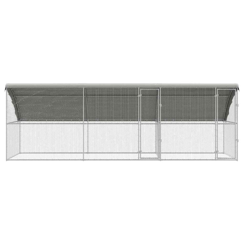 Κλουβί για Κότες με 2 Πόρτες 3 τεμ. Ασημί 600x200x200cm
