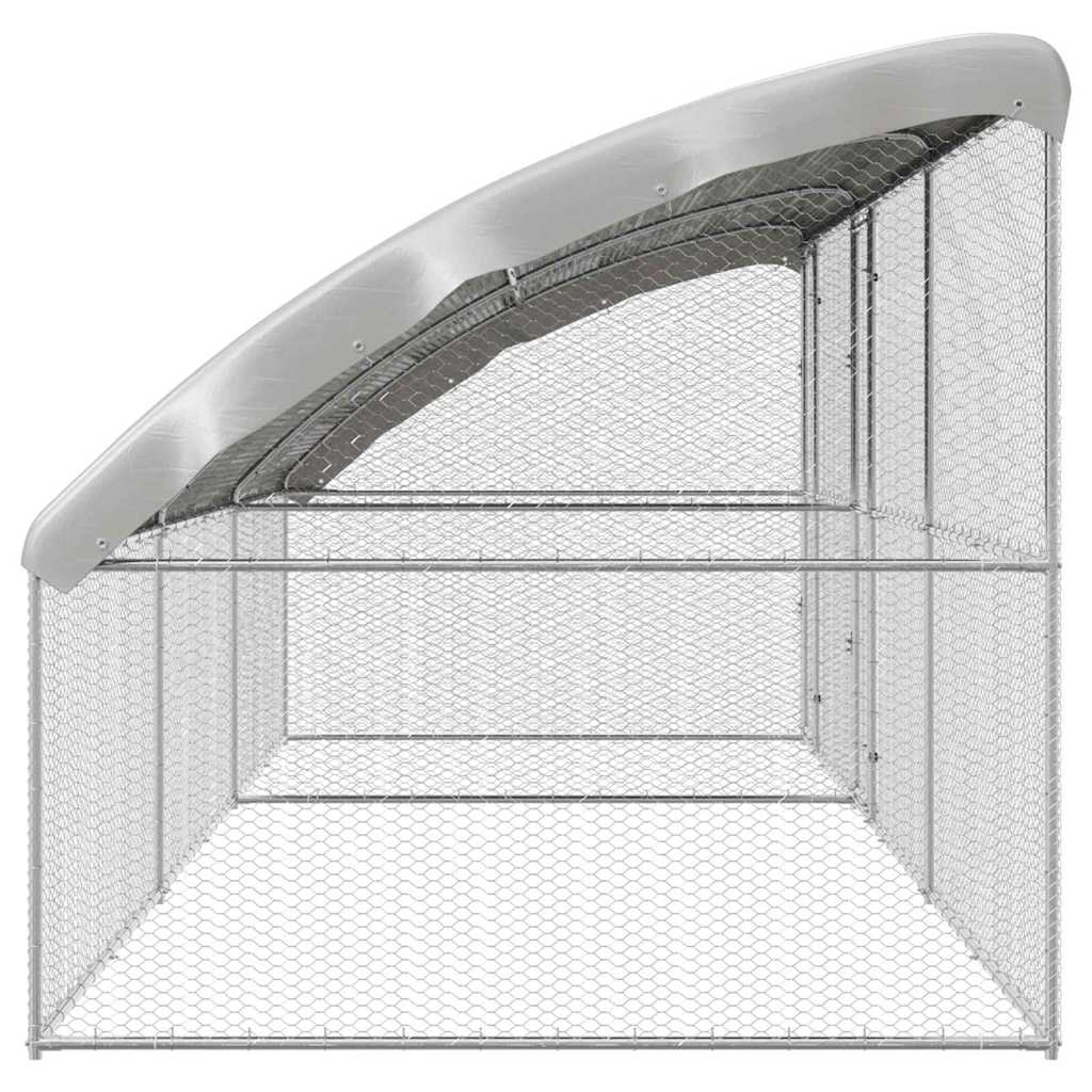 Κλουβί για Κότες με 2 Πόρτες 3 τεμ. Ασημί 600x200x200cm