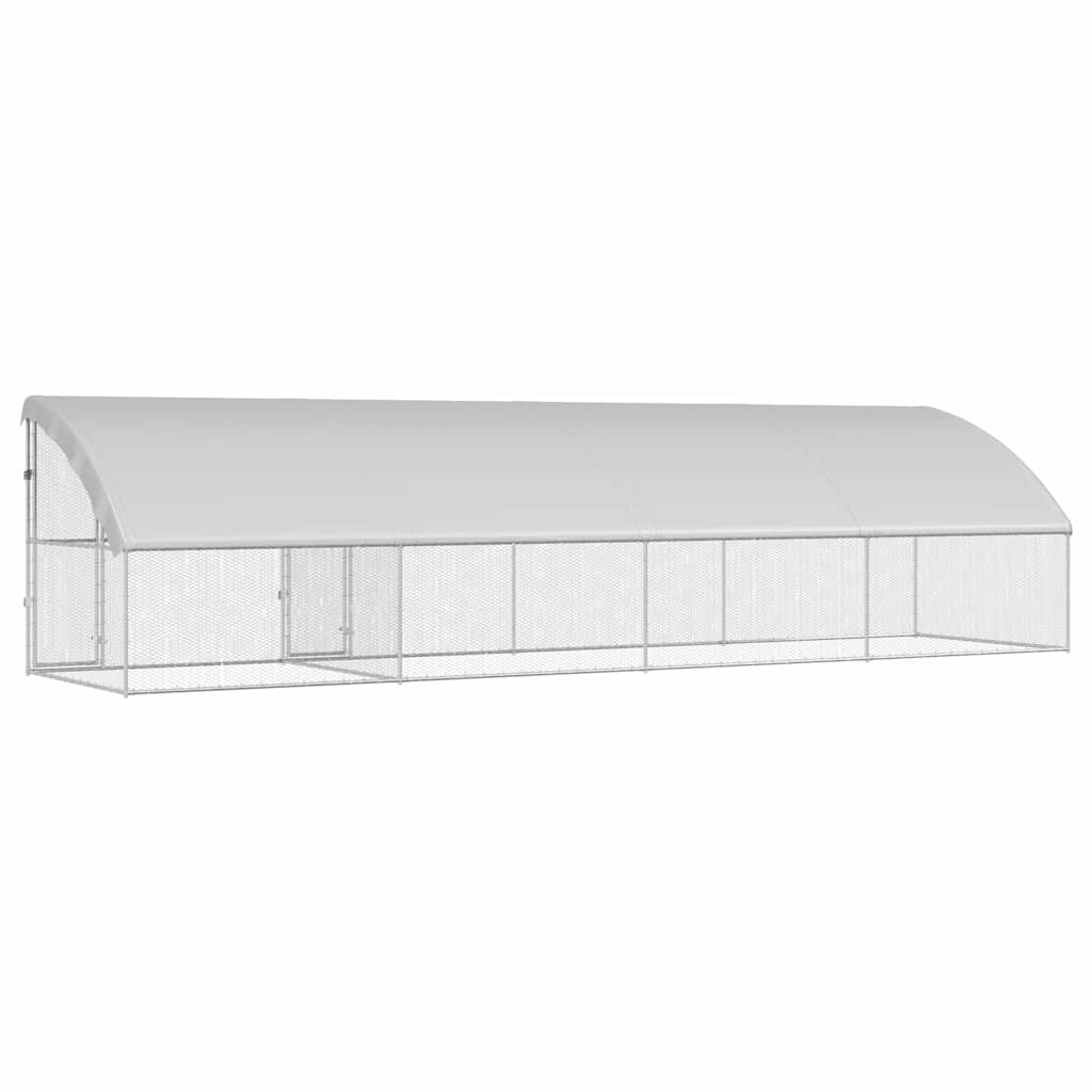 Κλουβί για κότες με 2 πόρτες 4 τεμ. Ασημί 800x200x200cm