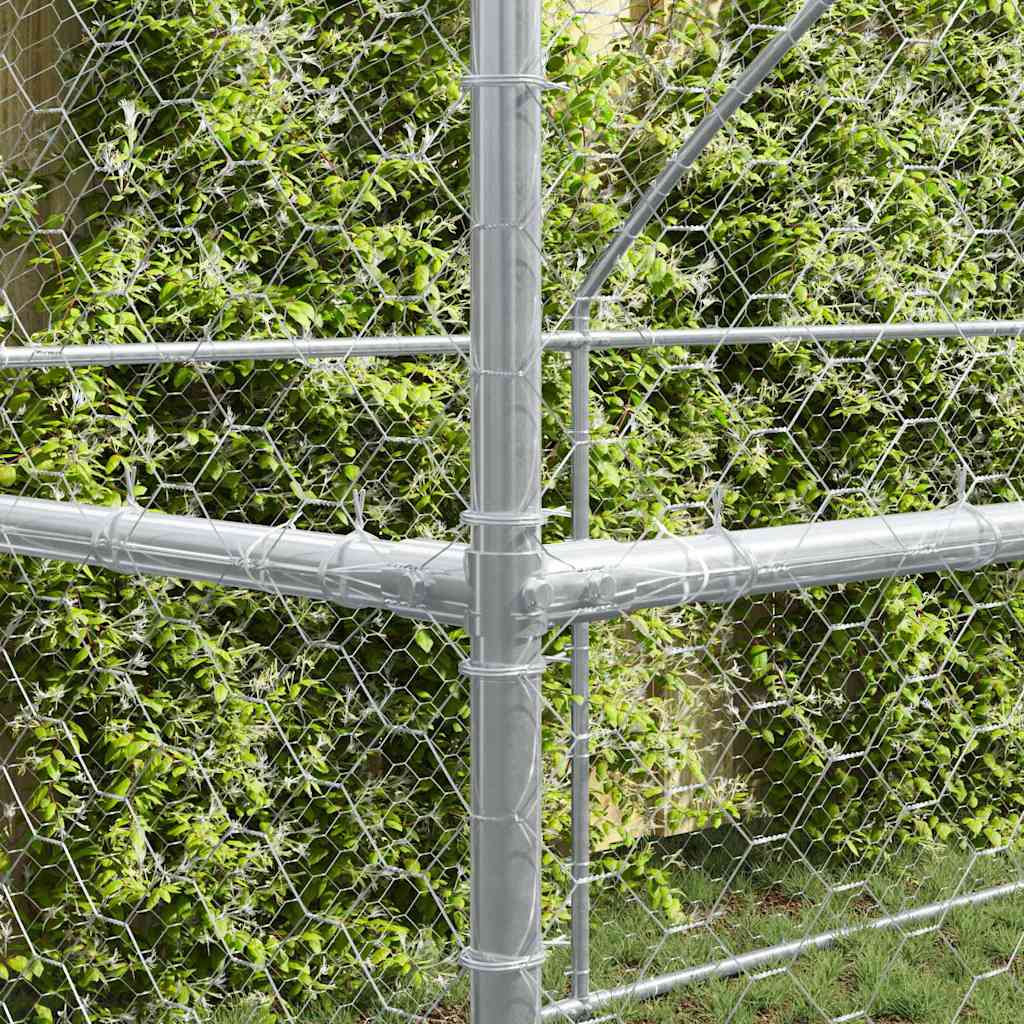 Κλουβί Σκύλου 4 τμχ. Ασημί 8 x 2 x 2 m Γαλβανισμένος χάλυβας