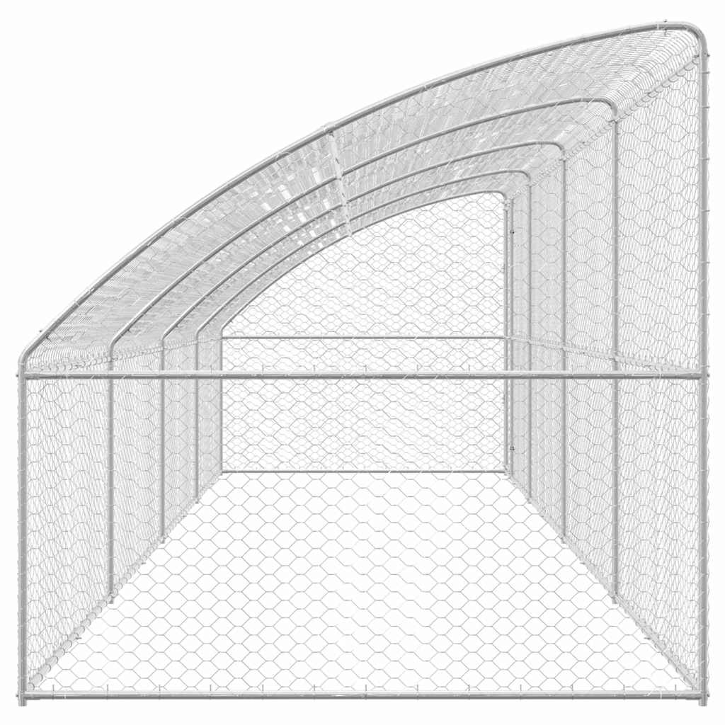 Κλουβί Σκύλου 4 τμχ. Ασημί 8 x 2 x 2 m Γαλβανισμένος χάλυβας