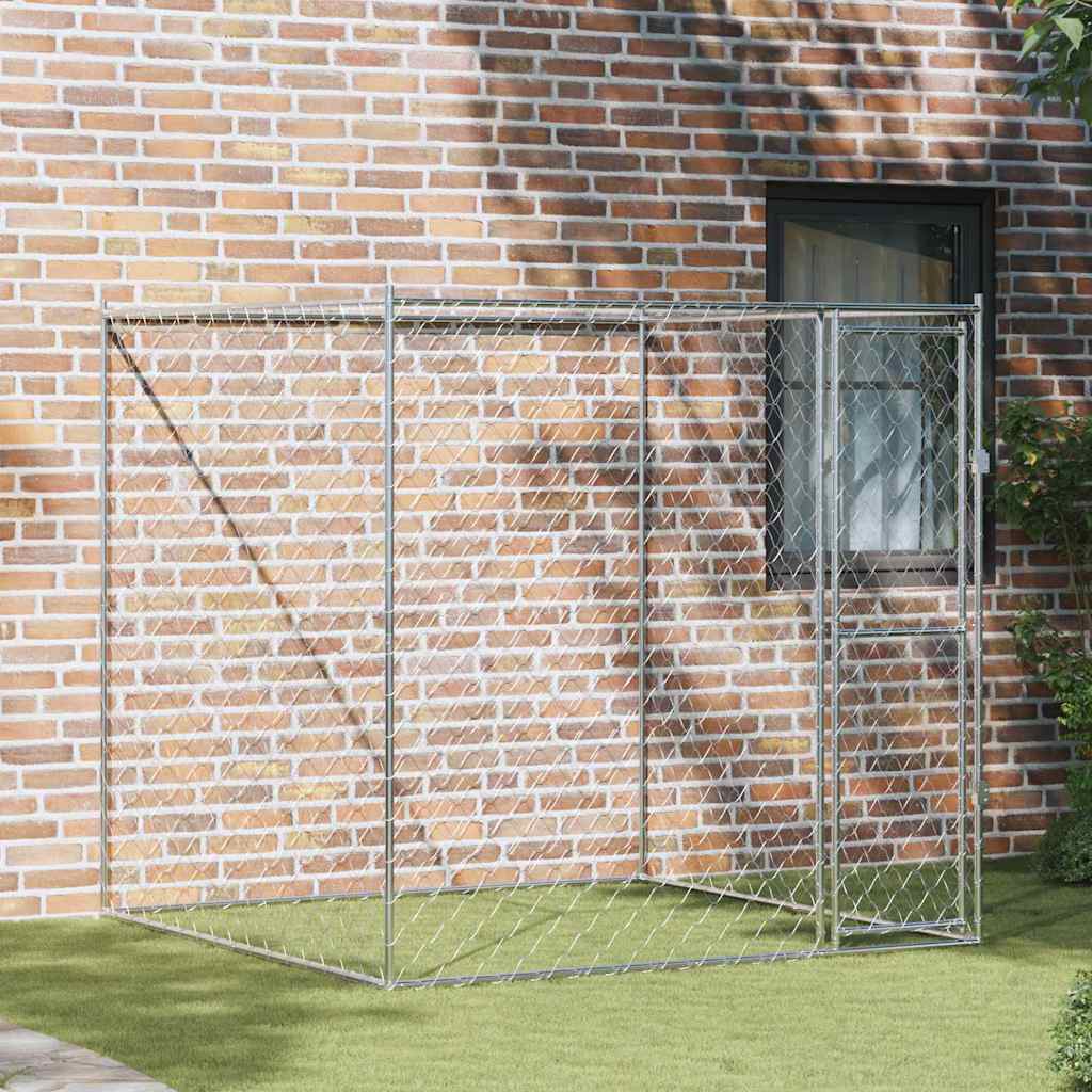 Κλουβί σκύλου Ασημί 200 x 200 x 200 cm Επικαλυμμένος Χάλυβας