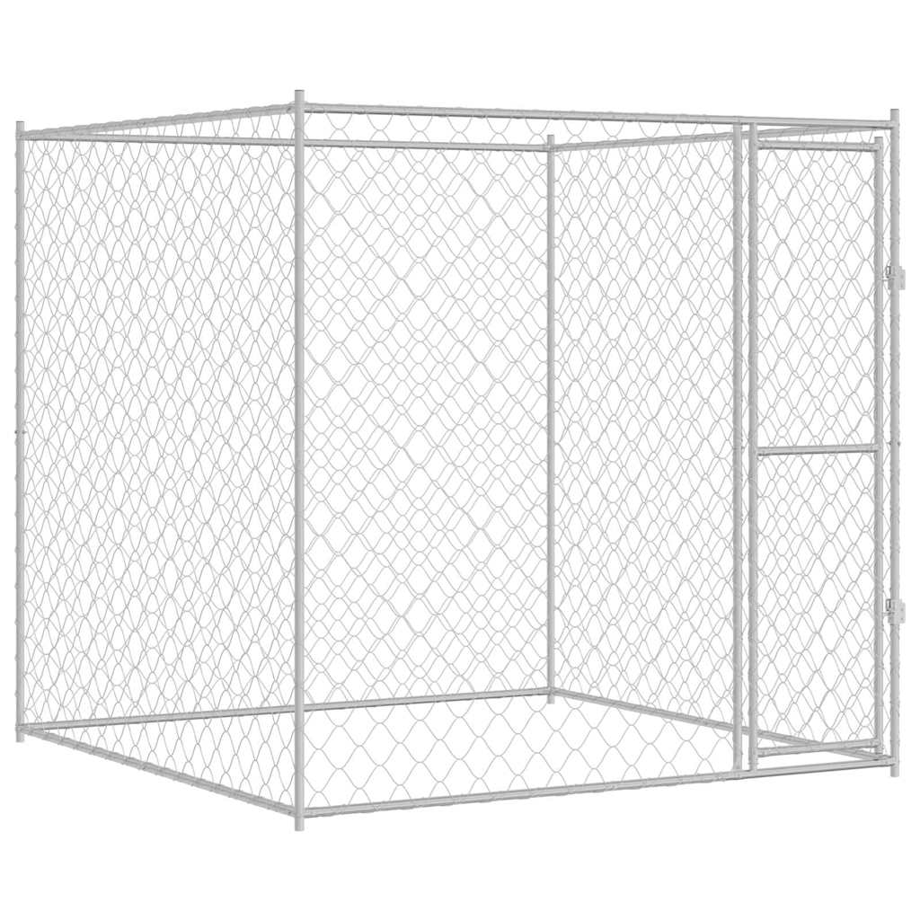 Κλουβί σκύλου Ασημί 200 x 200 x 200 cm Επικαλυμμένος Χάλυβας