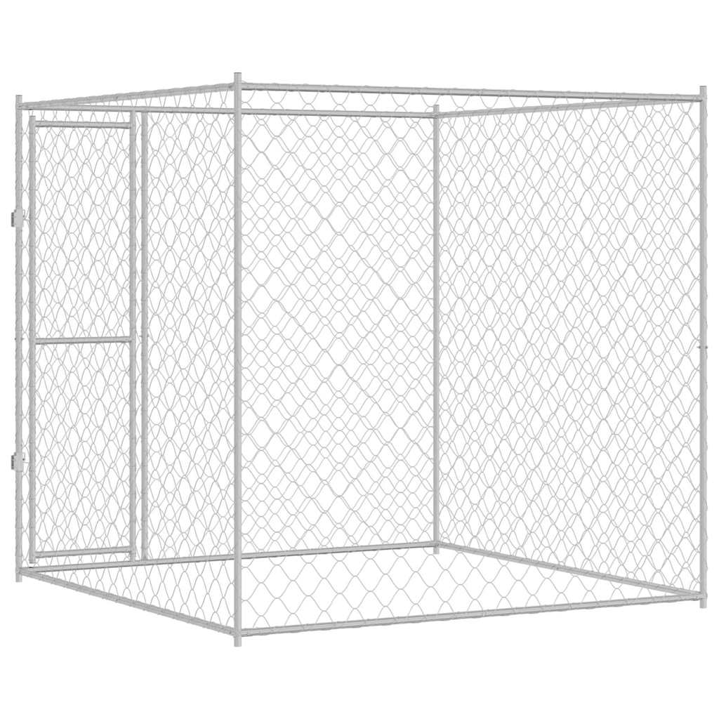 Κλουβί σκύλου Ασημί 200 x 200 x 200 cm Επικαλυμμένος Χάλυβας