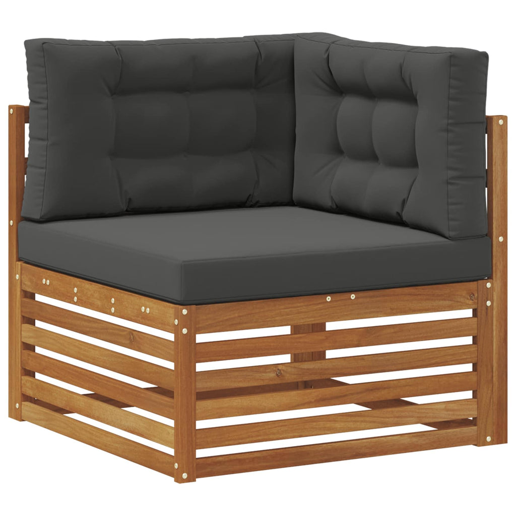 Σειρά Καναπέ Εξωτερικού 5 Τεμάχιο Φυσικό και Ανθρακί