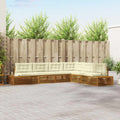 7 τμχ. Σειρά Καναπέ Εξωτερικού Φυσικό και Κρέμα