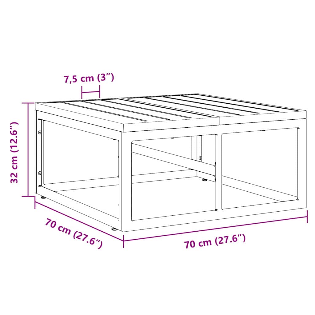 Εξωτερικά Έπιπλα Μέταλλο Μαύρο 70 x 70 x 32 εκ