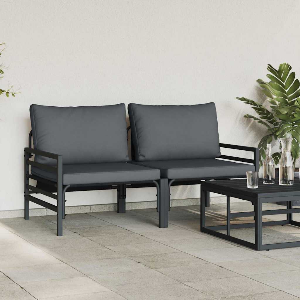 Εξωτερικά Έπιπλα 2 Τεμάχιο Ανθρακί 80 x 80 x 71 cm Ατσάλι