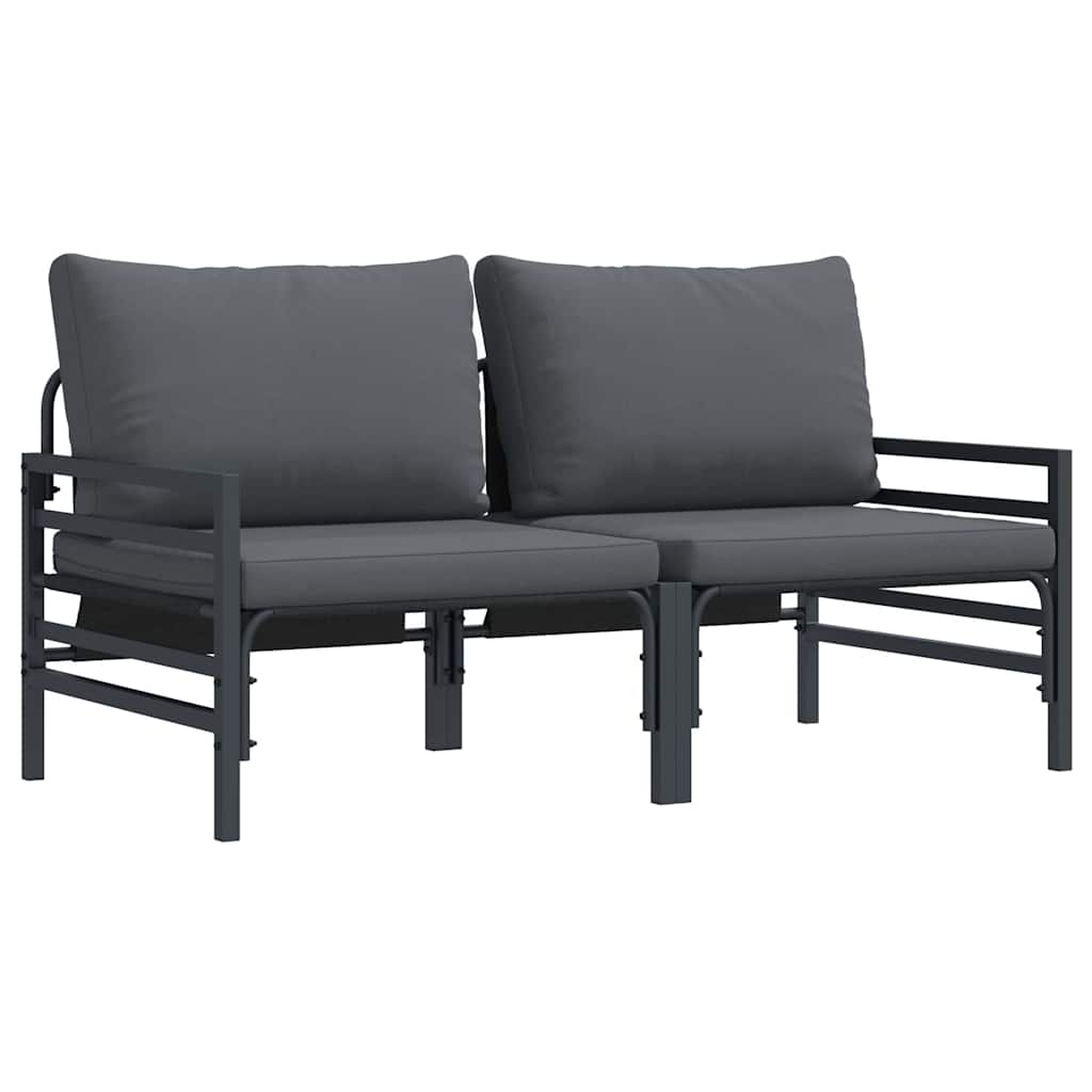 Εξωτερικά Έπιπλα 2 Τεμάχιο Ανθρακί 80 x 80 x 71 cm Ατσάλι