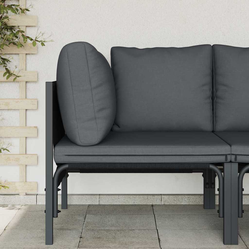 Εξωτερικά Έπιπλα με μαξιλάρι Ανθρακί 80 x 80 x 71 cm Ατσάλι