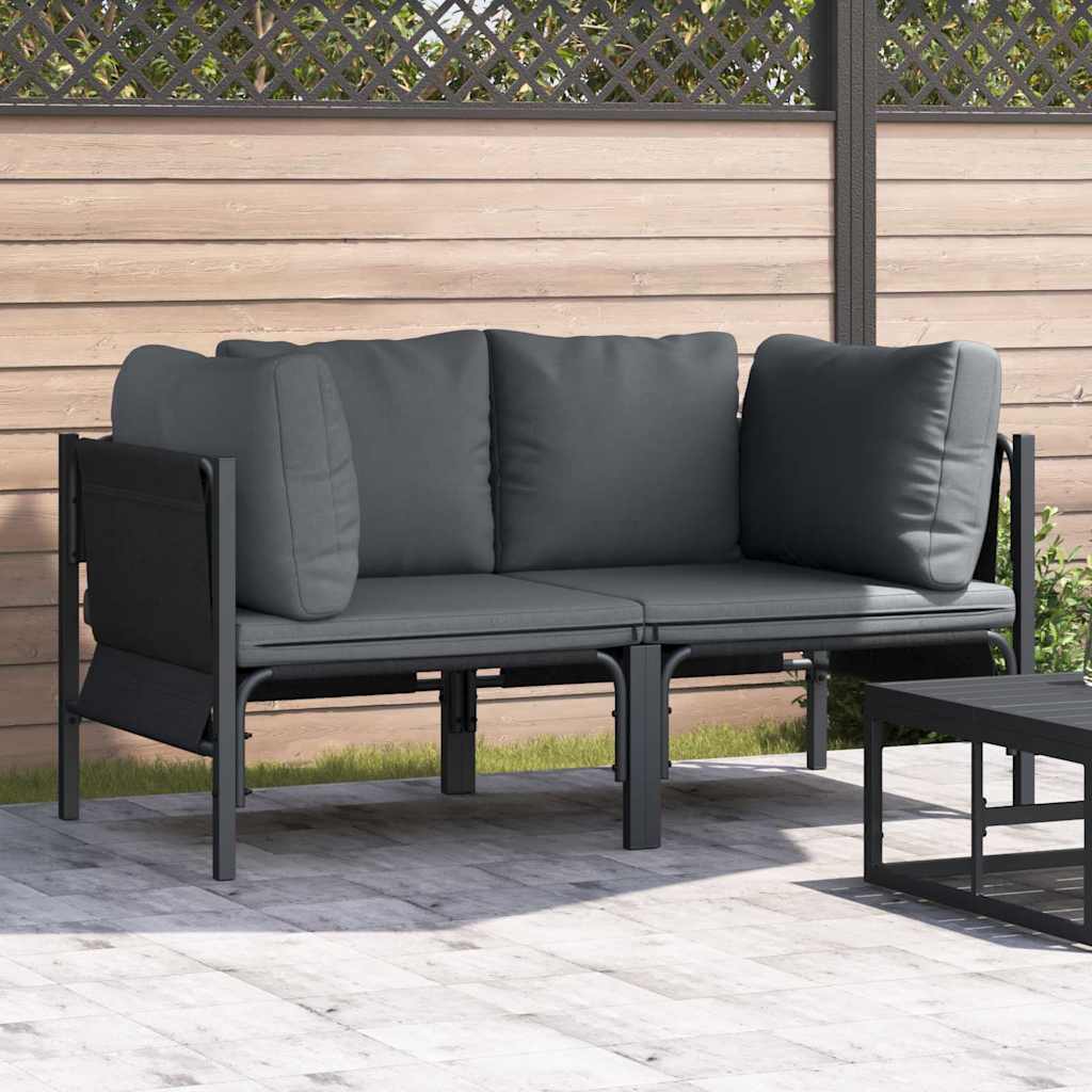 Εξωτερικά Έπιπλα 2 Τεμάχιο Ανθρακί 80 x 80 x 71 cm Ατσάλι