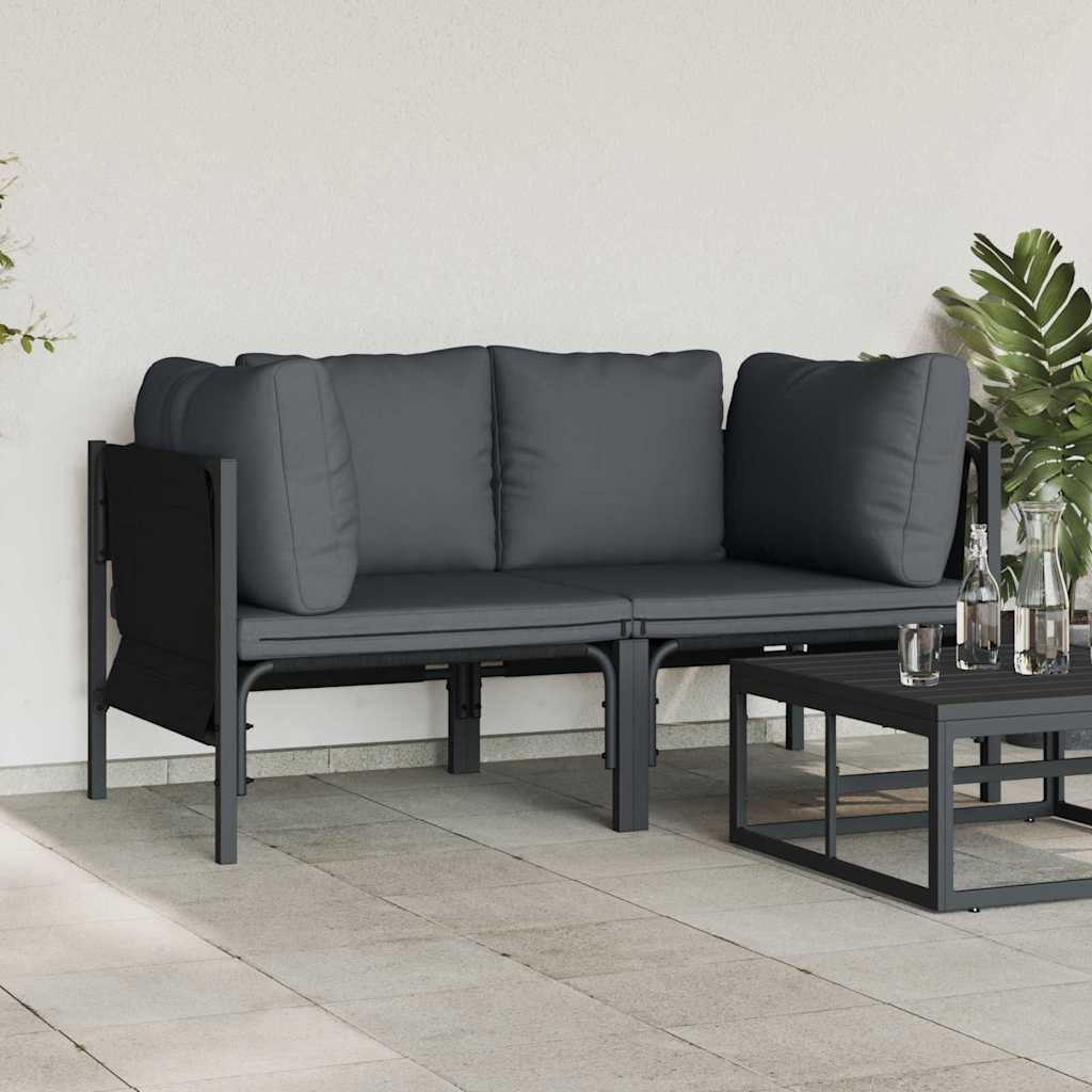 Εξωτερικά Έπιπλα 2 Τεμάχιο Ανθρακί 80 x 80 x 71 cm Ατσάλι