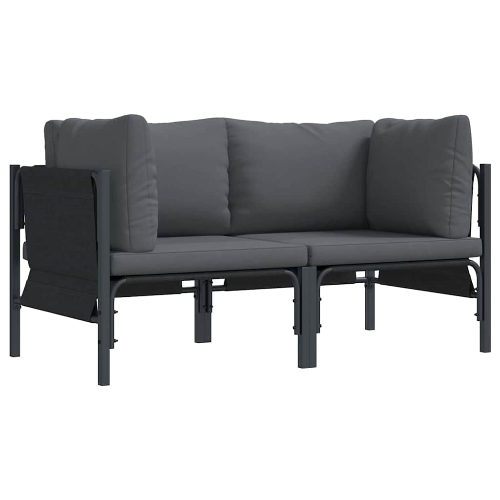 Εξωτερικά Έπιπλα 2 Τεμάχιο Ανθρακί 80 x 80 x 71 cm Ατσάλι