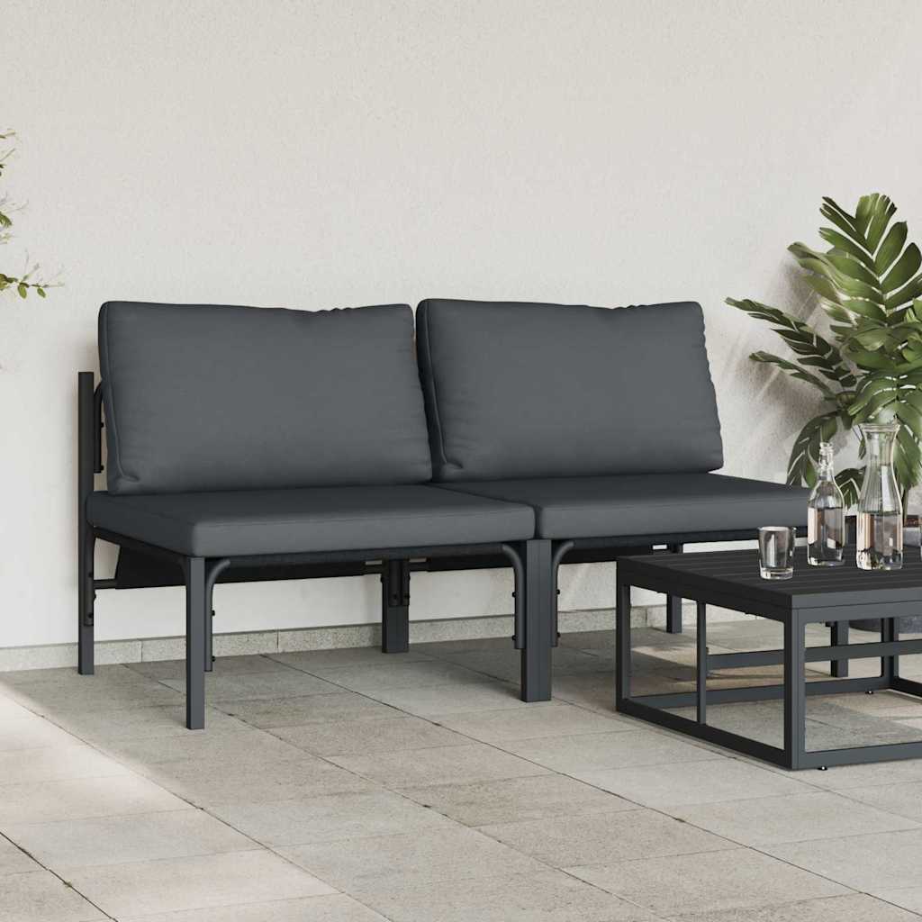 Εξωτερικά Έπιπλα 2 Τεμάχιο Ανθρακί 80 x 80 x 71 cm Ατσάλι