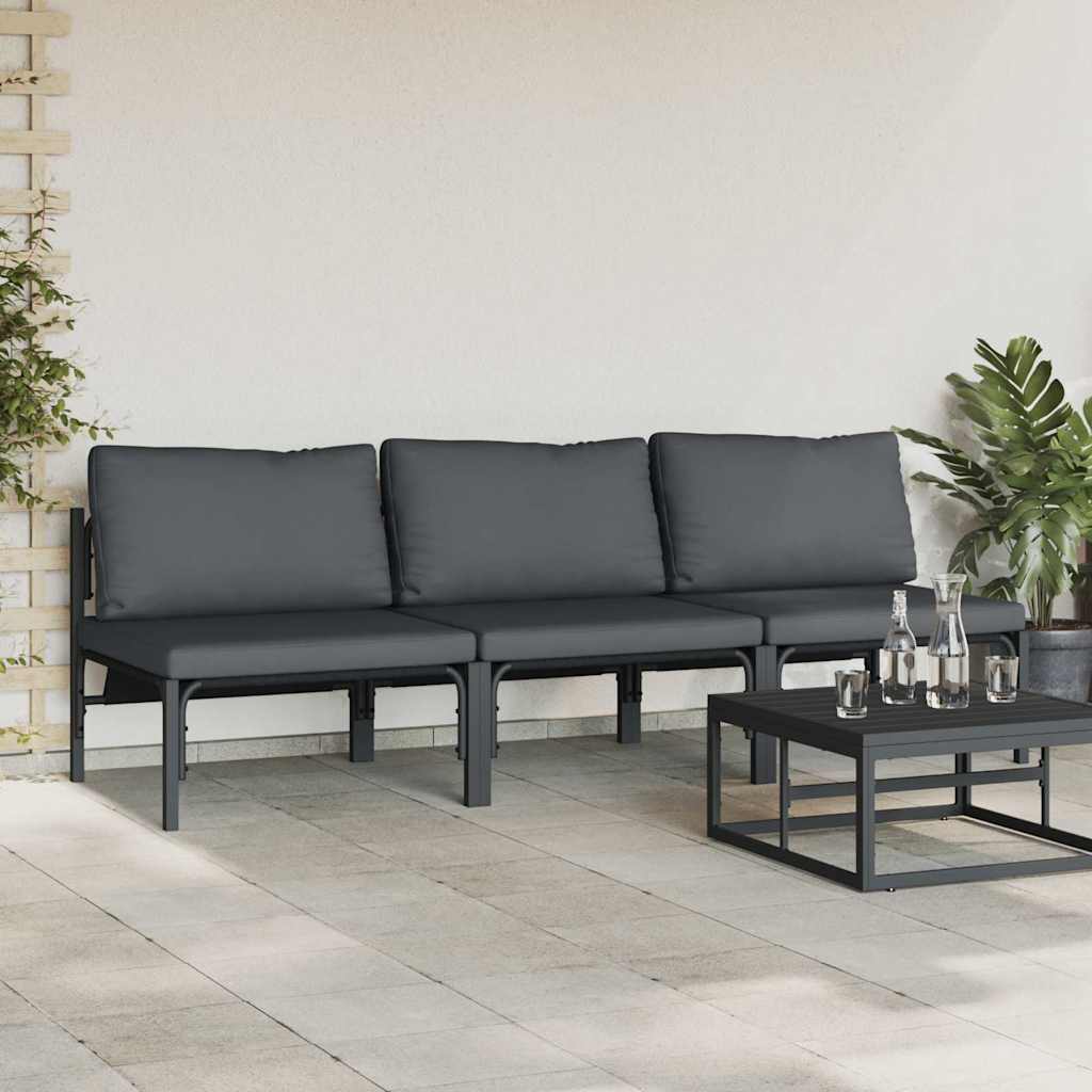 Εξωτερικά Έπιπλα 3 Τεμάχιο Ανθρακί 80 x 80 x 71 cm Ατσάλι