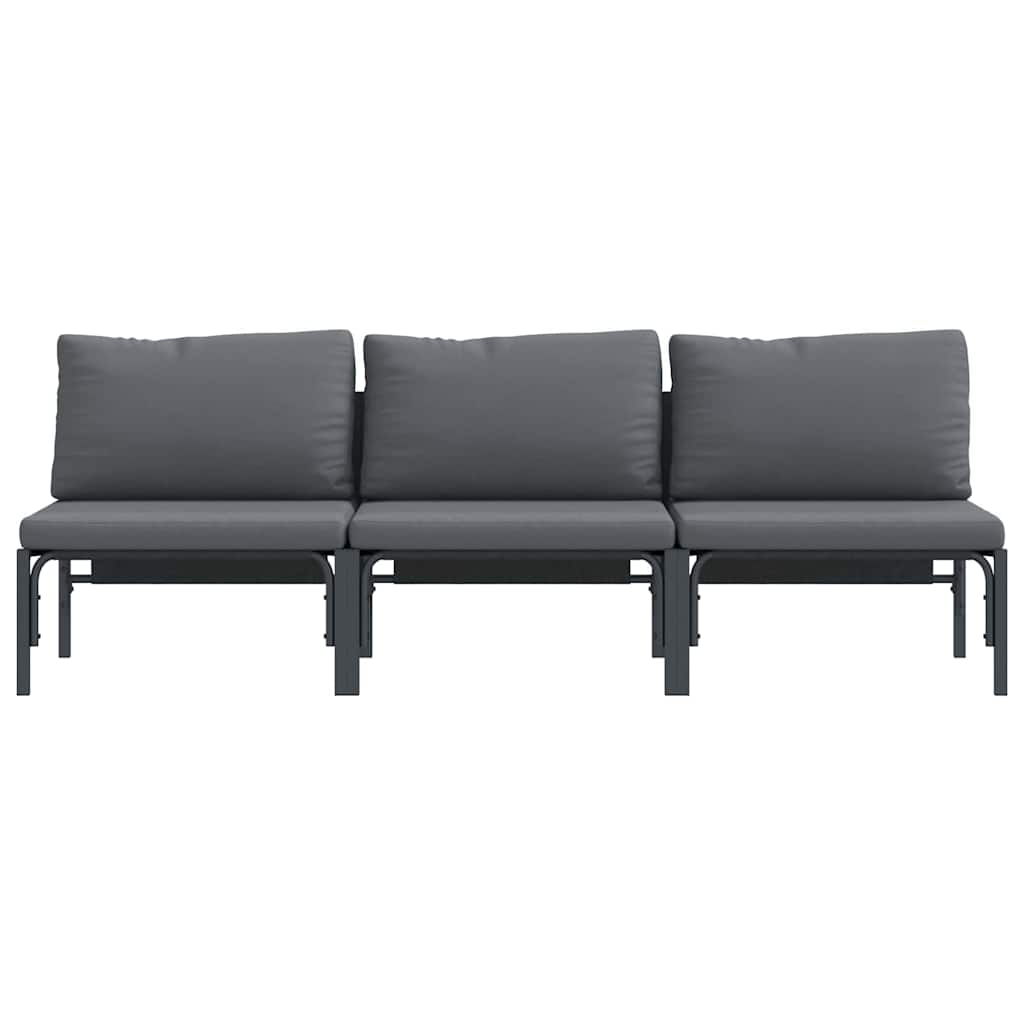 Εξωτερικά Έπιπλα 3 Τεμάχιο Ανθρακί 80 x 80 x 71 cm Ατσάλι
