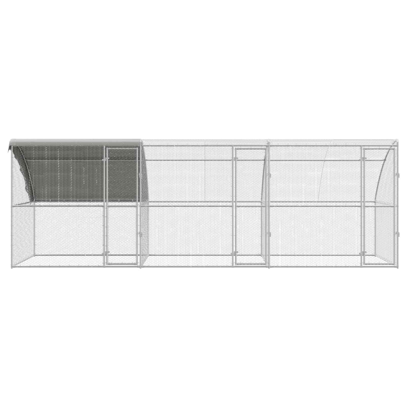 Κλουβί για κότες 3 τμχ. Ασημί 600 x 200 x 200 εκ.