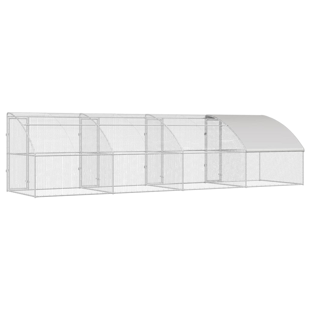 Κλουβί για κότες 4 τμχ. Ασημί 800 x 200 x 200 εκ.