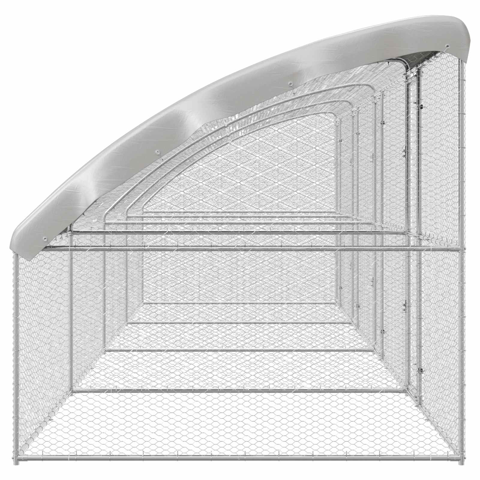 Κλουβί για κότες 4 τμχ. Ασημί 800 x 200 x 200 εκ.