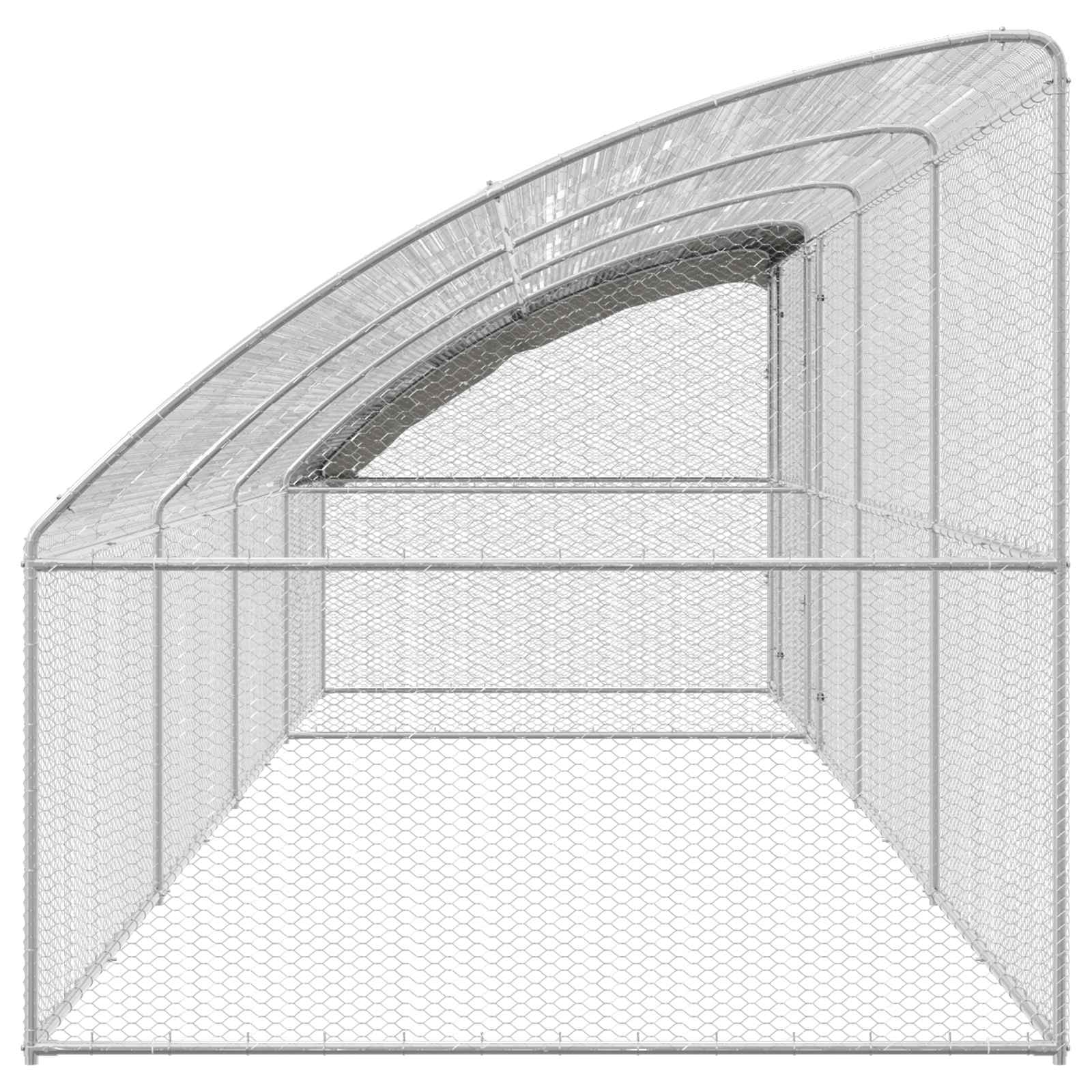 Κλουβί για κότες 4 τμχ. Ασημί 800 x 200 x 200 εκ.