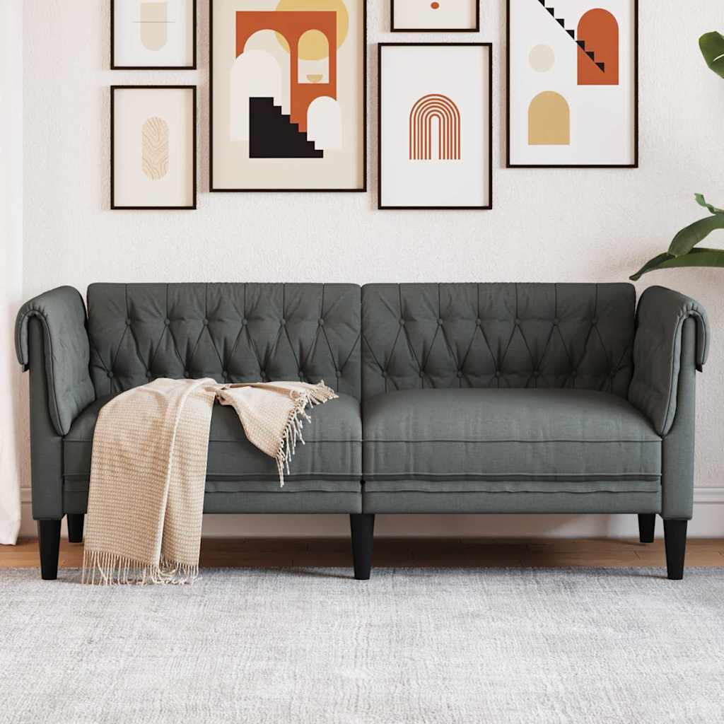 Καναπές Σκούρο Γκρι 182,5 x 74,5 x 74,5 εκατοστά Πολυεστέρας