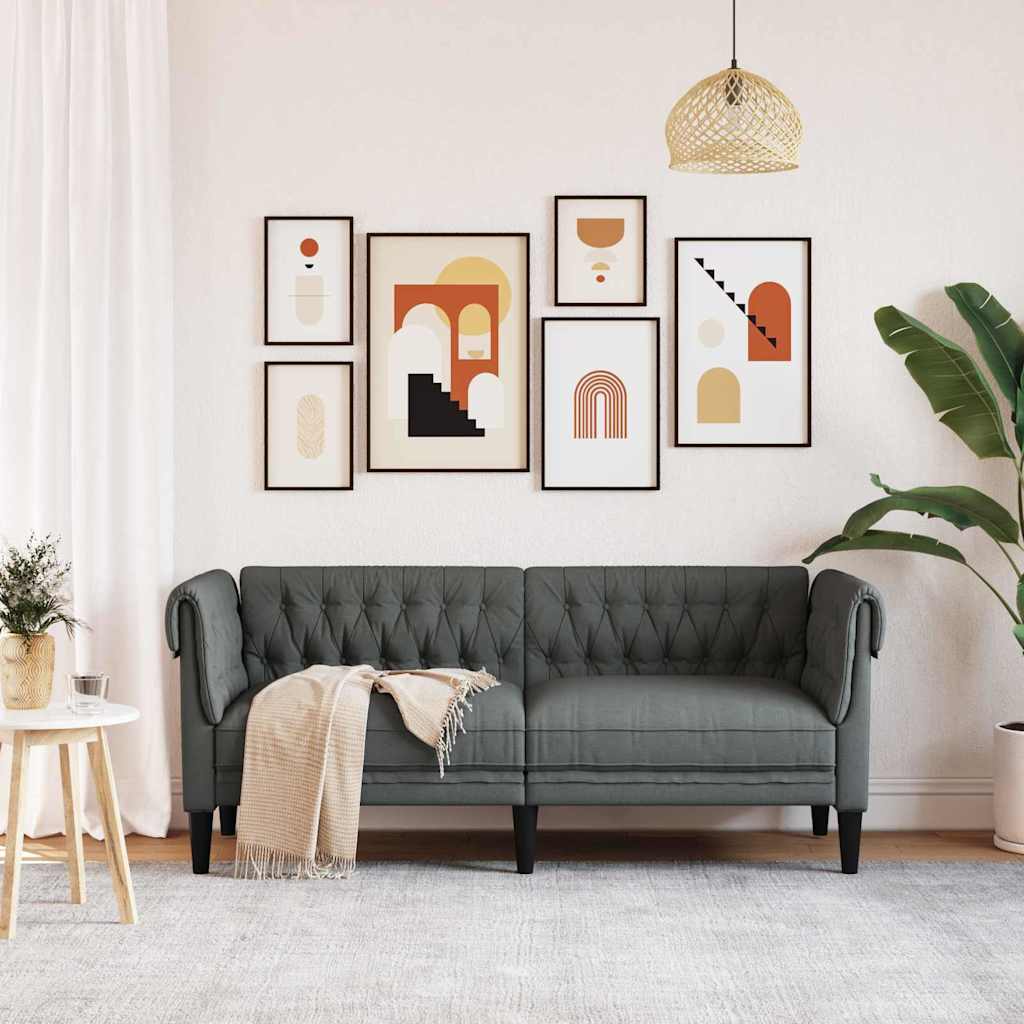 Καναπές Σκούρο Γκρι 182,5 x 74,5 x 74,5 εκατοστά Πολυεστέρας