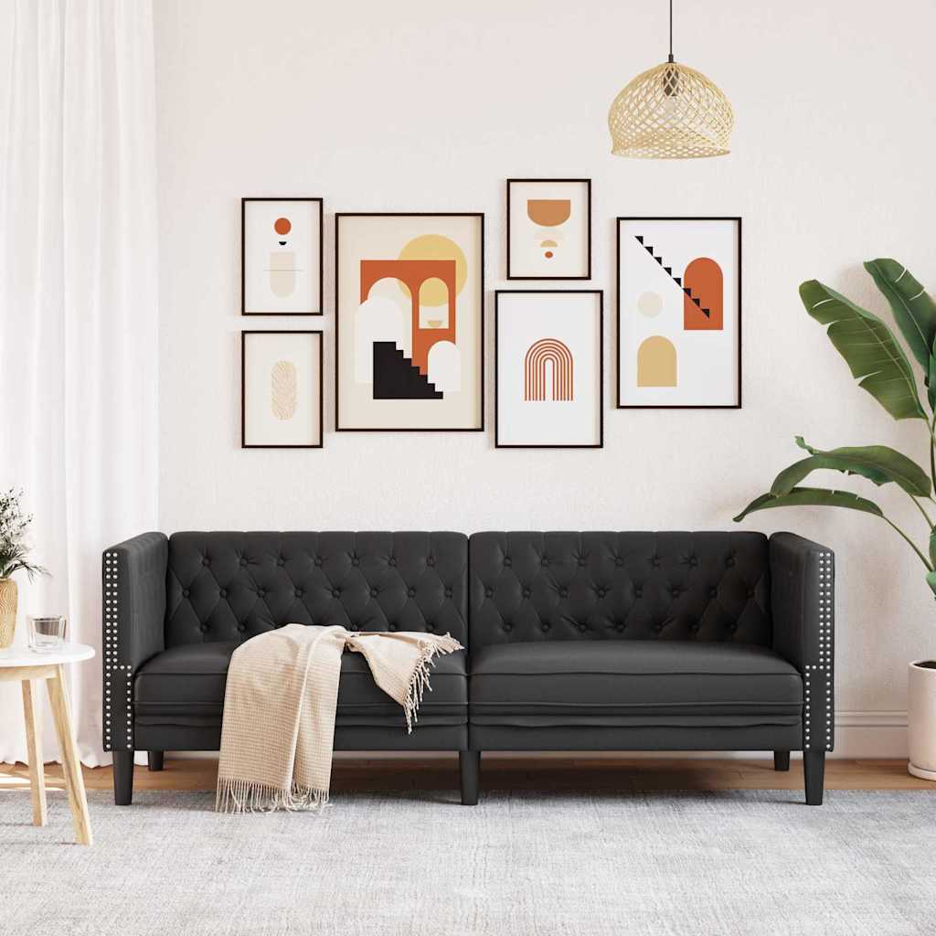 Καναπές Μαύρο 194 x 74,5 x 70,5 εκ. PVC