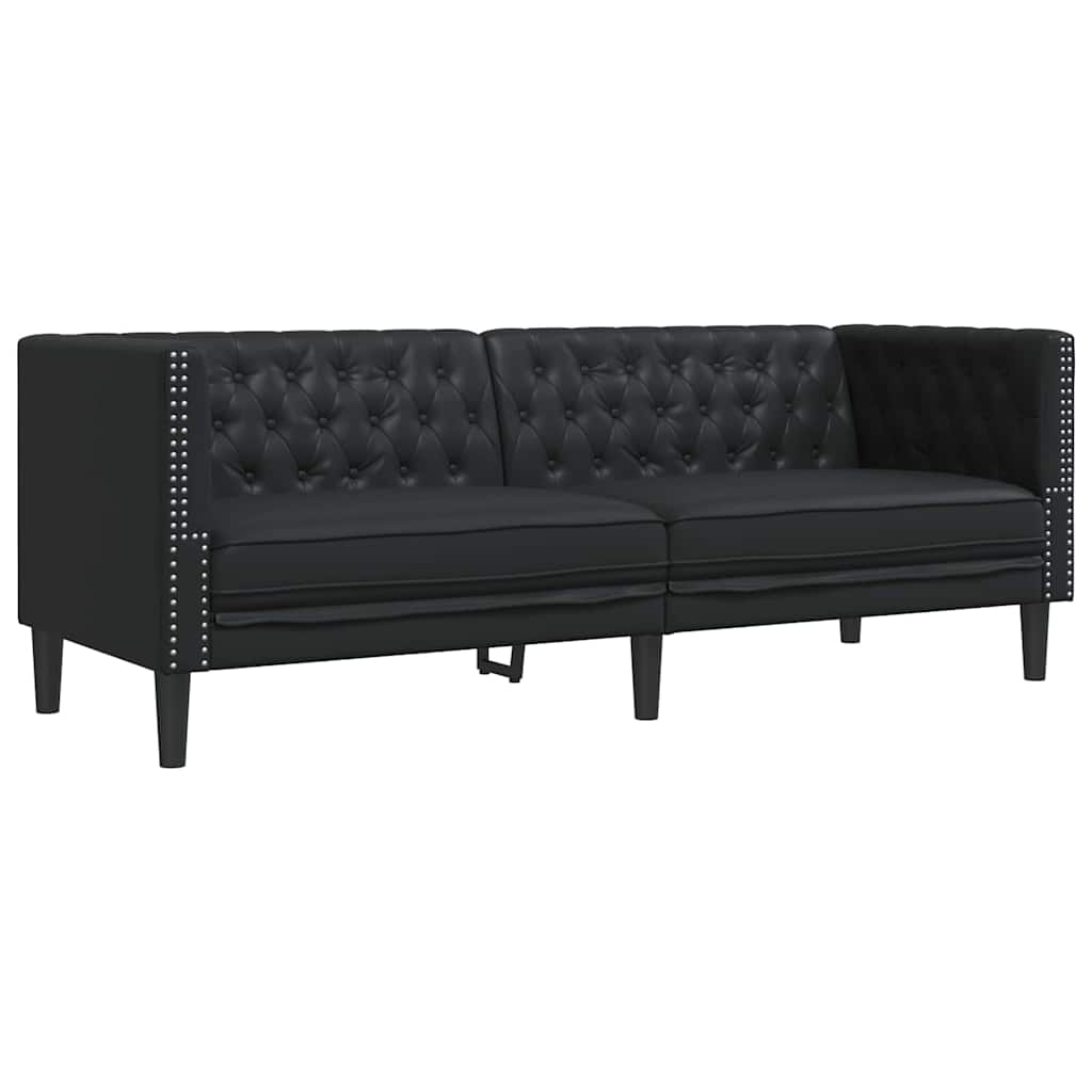 Καναπές Μαύρο 194 x 74,5 x 70,5 εκ. PVC