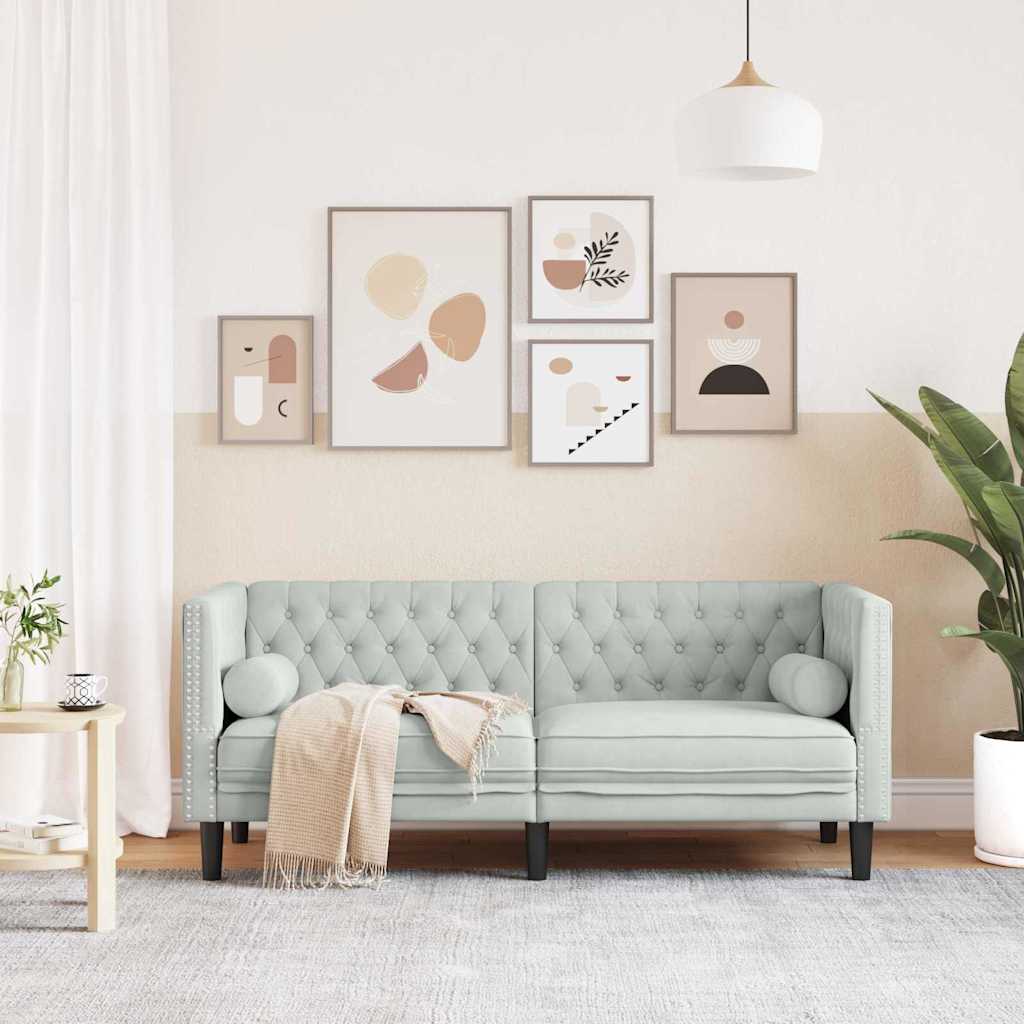 Καναπές Ανοιχτό γκρι 174 x 74,5 x 70,5 εκ. Βελούδο