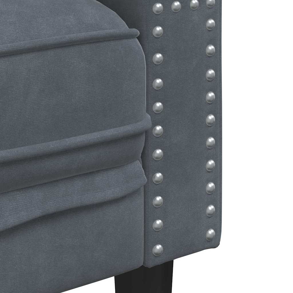 Καναπές Σκούρο Γκρι 174 x 74,5 x 70,5 εκ. Βελούδο