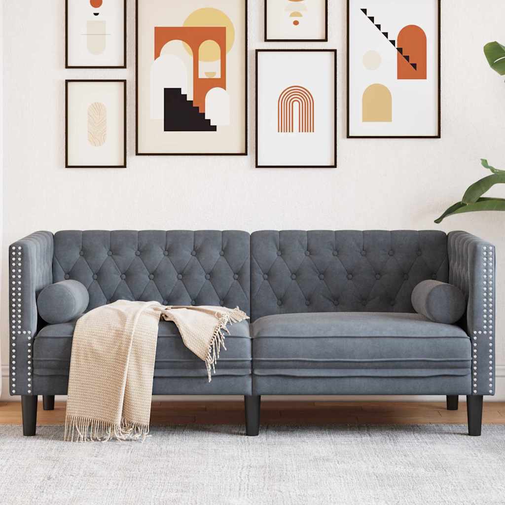 Καναπές Σκούρο Γκρι 174 x 74,5 x 70,5 εκ. Βελούδο