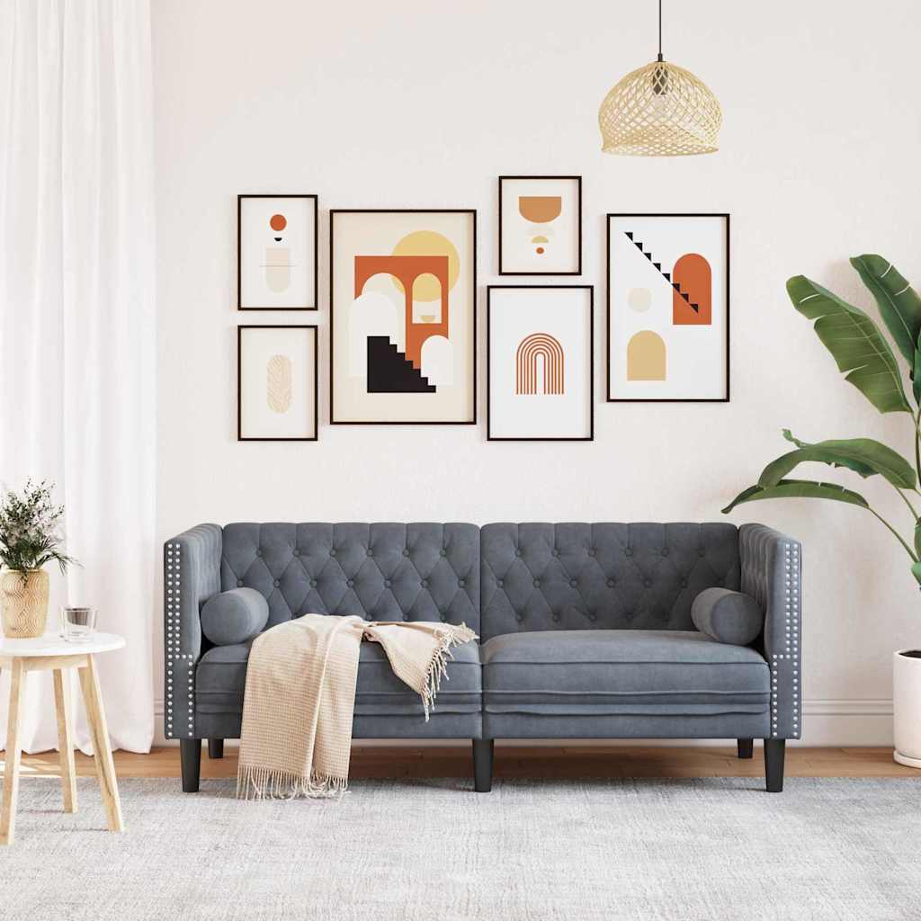Καναπές Σκούρο Γκρι 174 x 74,5 x 70,5 εκ. Βελούδο