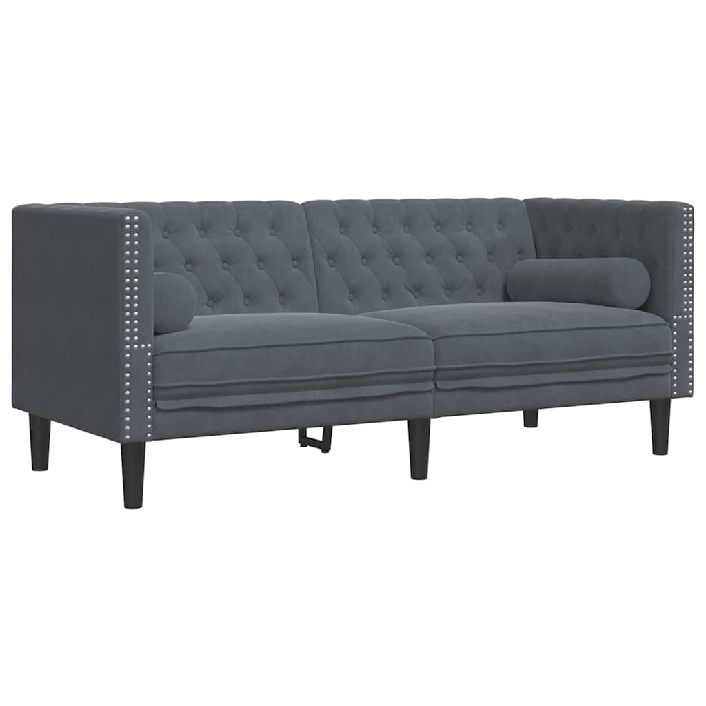 Καναπές Σκούρο Γκρι 174 x 74,5 x 70,5 εκ. Βελούδο