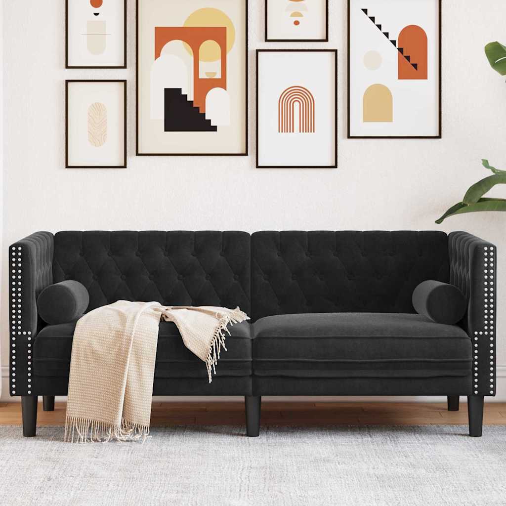 Καναπές Μαύρο 174 x 74,5 x 70,5 εκ. Βελούδο