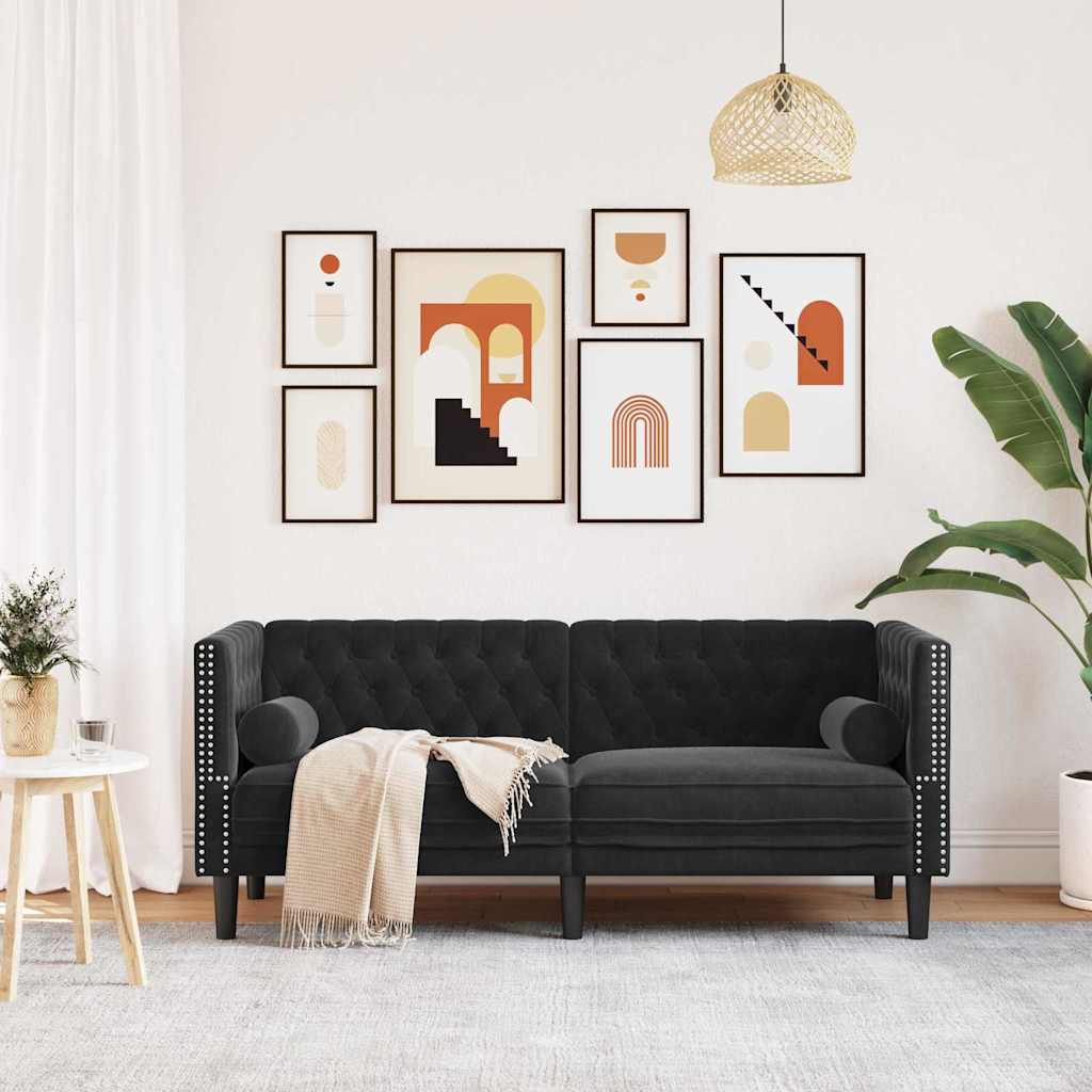 Καναπές Μαύρο 174 x 74,5 x 70,5 εκ. Βελούδο