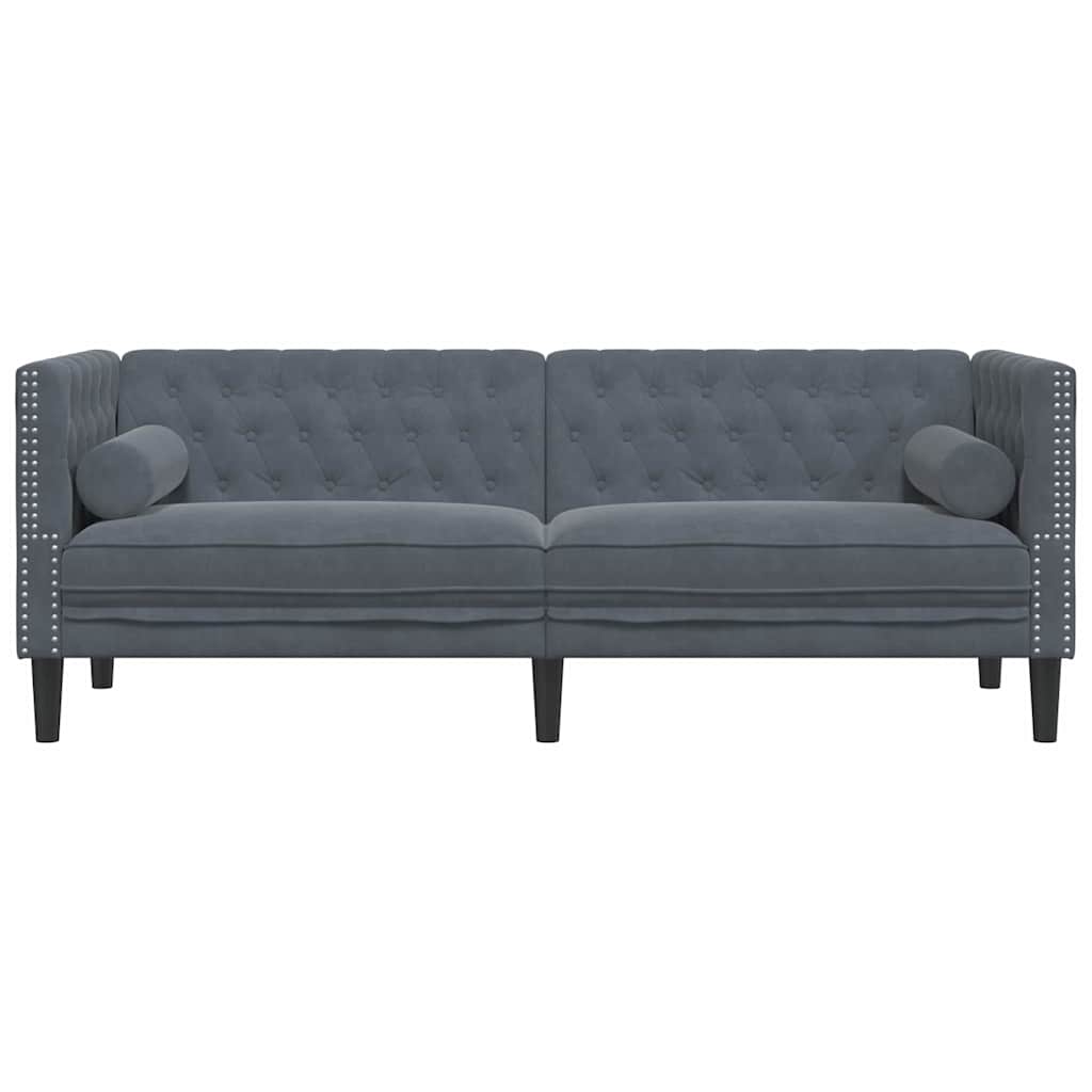 Καναπές Σκούρο Γκρι 194 x 74,5 x 70,5 εκ. Βελούδο