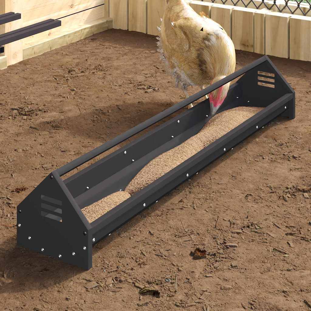 Τάφος ταΐσματος κοτόπουλων Μαύρο 108 x 20,5 x 20 εκ. 5 kg