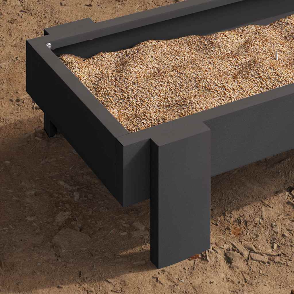 Τάφος ταΐσματος κοτόπουλων Μαύρο 80 x 28 x 13.5 cm