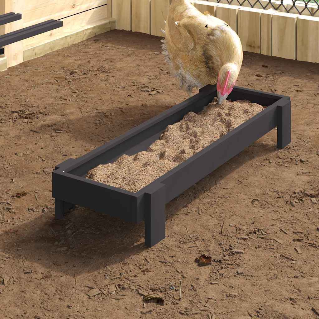 Τάφος ταΐσματος κοτόπουλων Μαύρο 80 x 28 x 13.5 cm